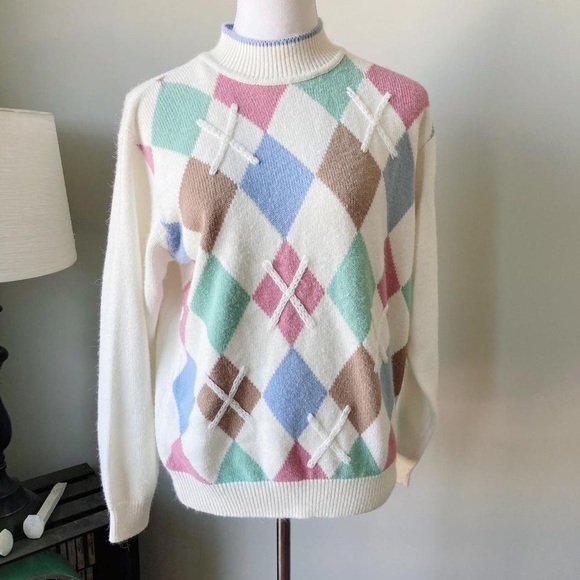 Pastel argyle sweater - Picture 1 of 3